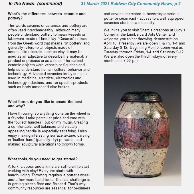 Balwin City Community News feature of Sherri Hanna